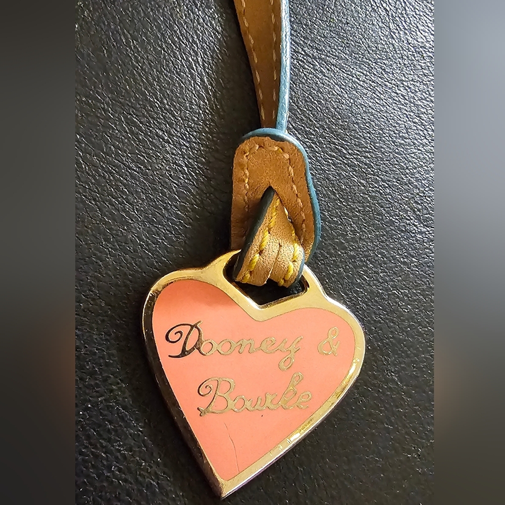 Dooney & Bourke Pink Heart Charm with Tan Strap EUC - Picture 3 of 5